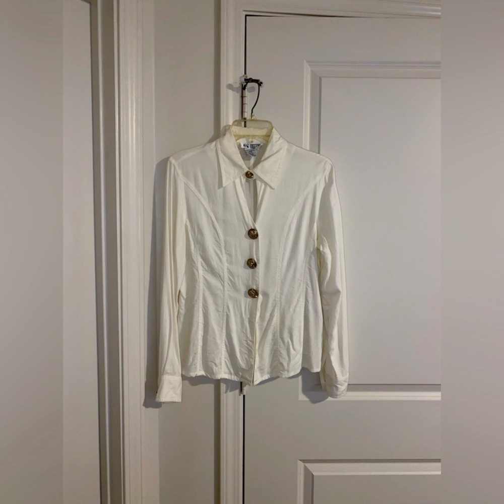 Elegant White Button-Up Women's Top